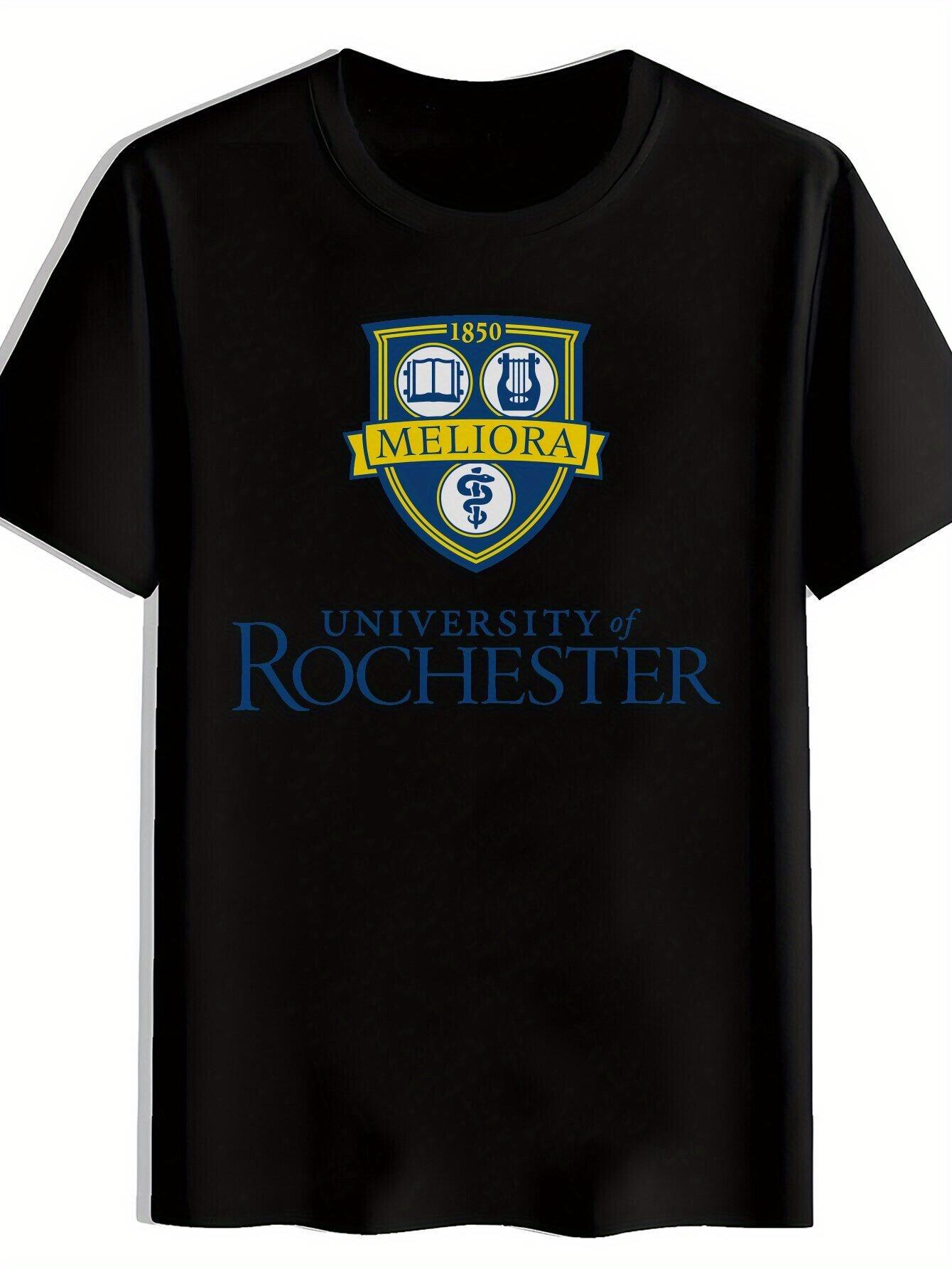 University of Rochester Emblem T-shirt - Black Short Sleeve Crew Neck S