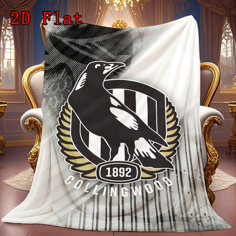 Collingwood FC 2D Flat Pattern Flannel Blanket High quality All Seasons Warmth and Comfort Perfect for Christmas Gifts.DMT0925301