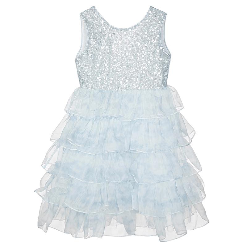Fulomi Girls Summer Sequin Vest Princess Dress 160