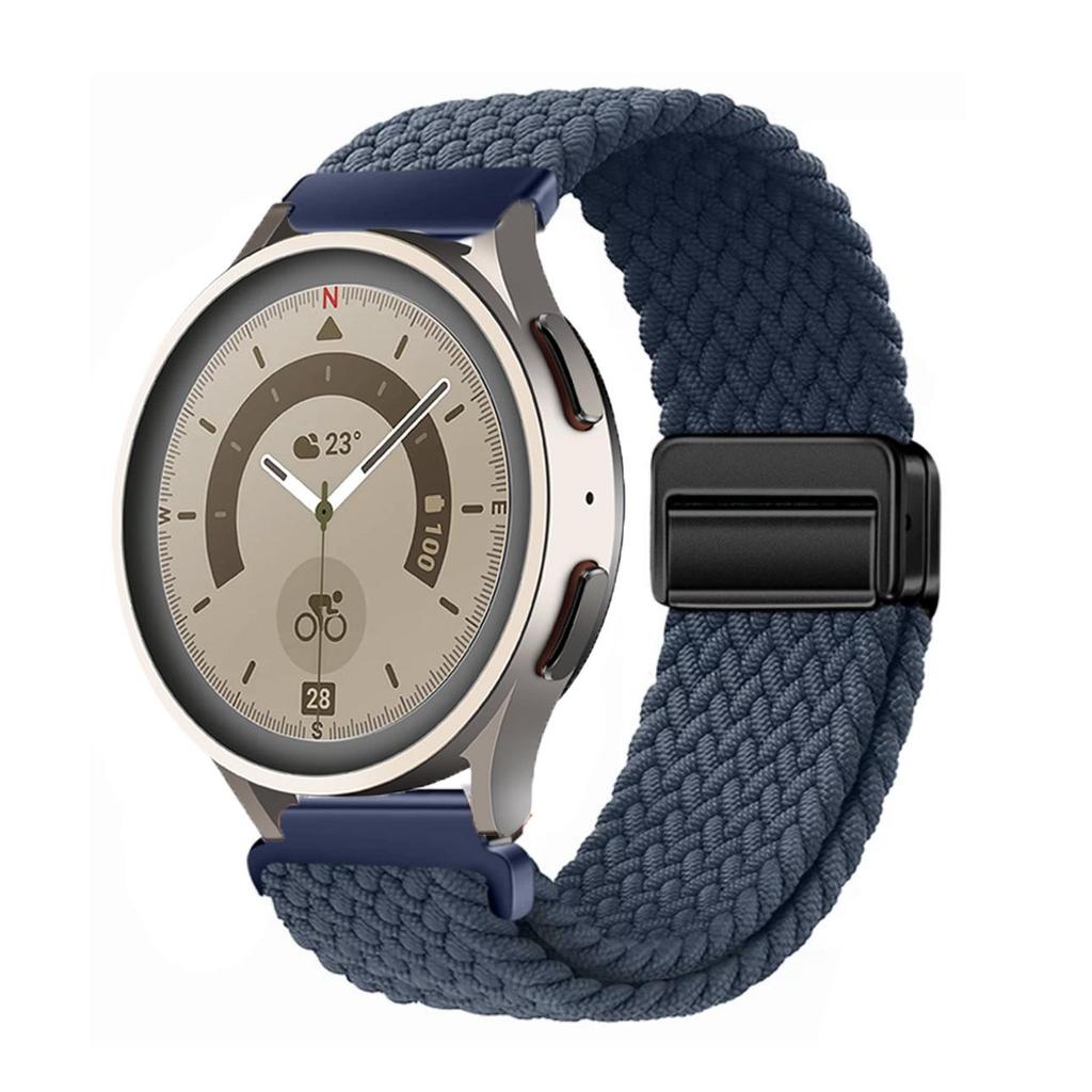 Pulseira Magnética de Nylon Trançado Compatível para Huawei GT4 & Samsung Watch6 (20mm/22mm)