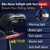 Smart Induction Wireless Bicycle Tail Light with Dual Remote Control, Waterproof, Rechargeable, and Anti-theft Alarm