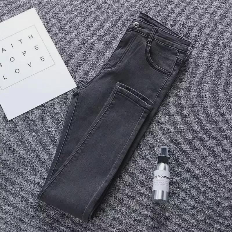 Jeans Negros de Cintura Alta Elásticos para Mujer - Mallas Slim, Cálidas y Elegantes para Invierno.