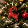 Decorative Christmas Party Supplies Goat Tree Hanging Ornaments, 2D Flat Acrylic Holiday Ornament for Family Pendant Home Decor, Lightweight