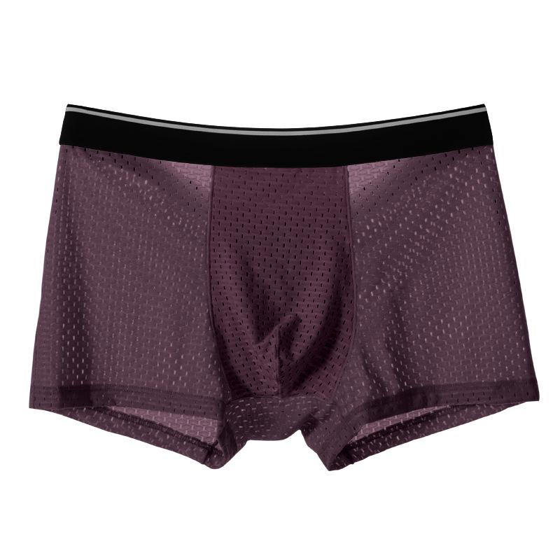 Men's Thin Modal Ice Silk Boxer Briefs - Breathable, Comfortable, Mesh Bamboo Fiber Underwear