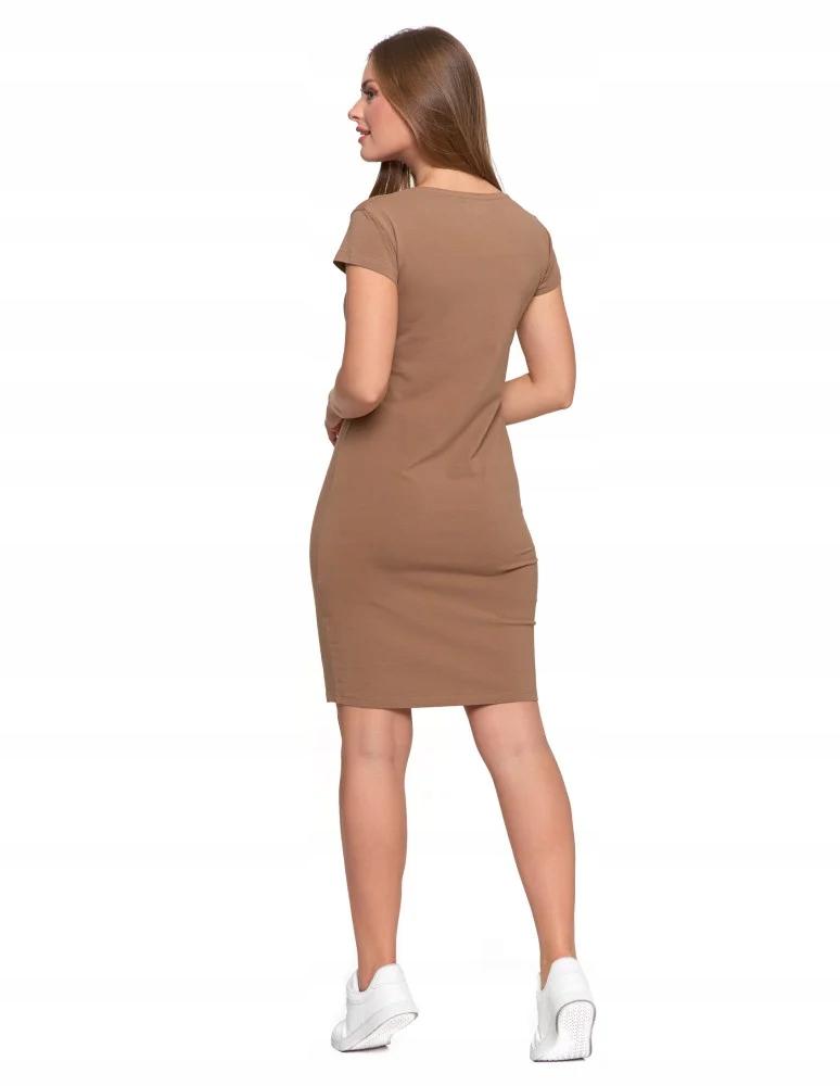Women's Cotton Tube Dress Above the Knee Comfortable Elegant MORAJ M BEIGE
