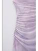 2024 Summer Lavender Pleated Tulle Slim Suspender Dress