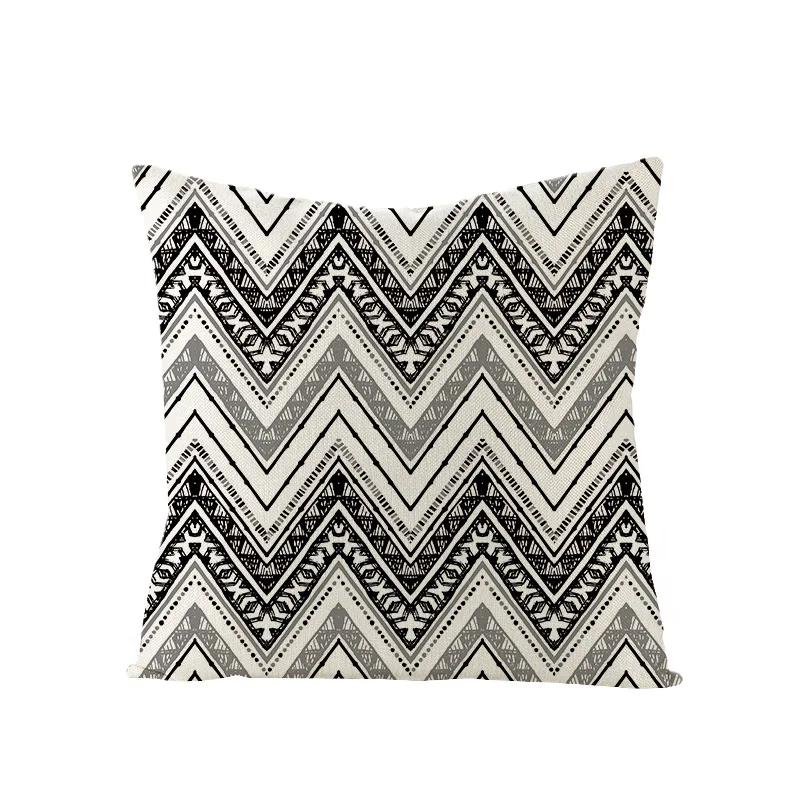 Linen Simple Black White Geometry Cushion Case Modern Nordic Simple Decorative Pillows Case Livingroom Sofa Couch Throw Pillows