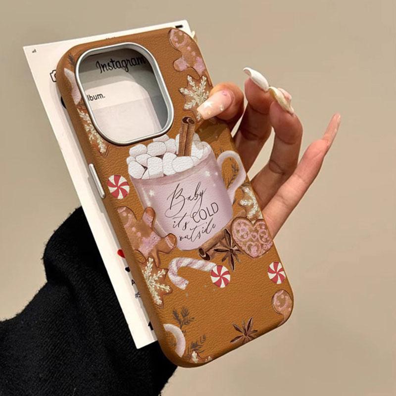 Christmas Winter Coffee Gingerbread Phone Case For iPhone 17 Pro Cases iPhone 16 Pro Max XS XR 11 12 13 14 15 7 8 Plus 16E Cover