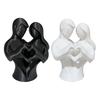 Sculptural Artistic Texture 3D Printed Couple Heart Statue, Abstract Minimalist Lovers Embrace Figurine, Romantic Desktop Easy Care Love Ornament
