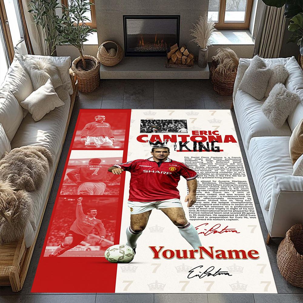 Manchester Personalized Name Floor Mat Design for Game Room Kitchen Outdoor Hallway Anti-slip Rug Office Home Decor Gift for Festivals