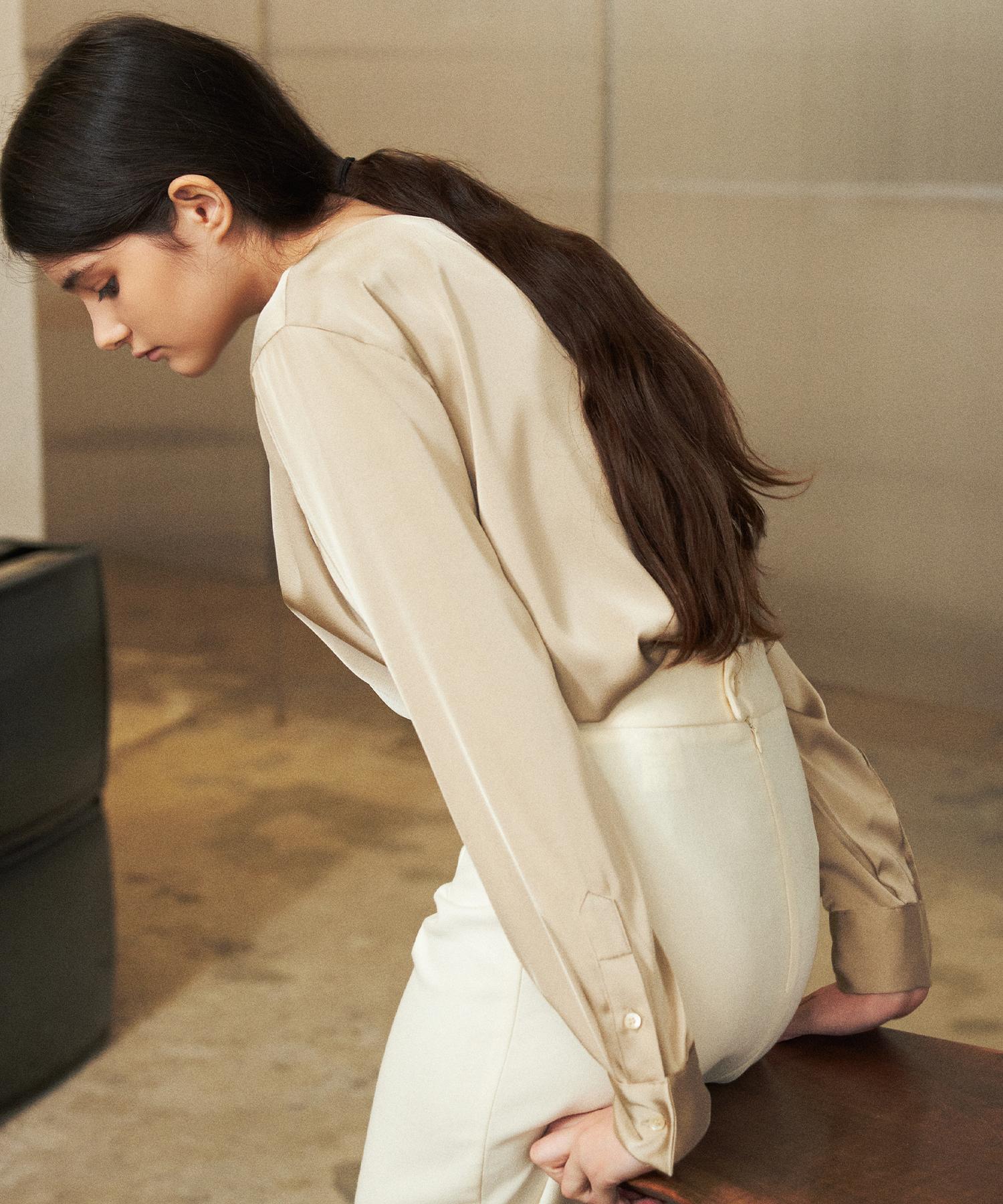 Rank 5 [Ellen] Satin Blouse [Ellen] Satin Blouse Beige/F