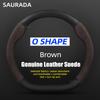 Car Steering Wheel Cover 38cm Leather D Shape For Golf Polo Jatta Passat K3 Suzuki Swift Nissan Rogue Mercedes AMG Accessories