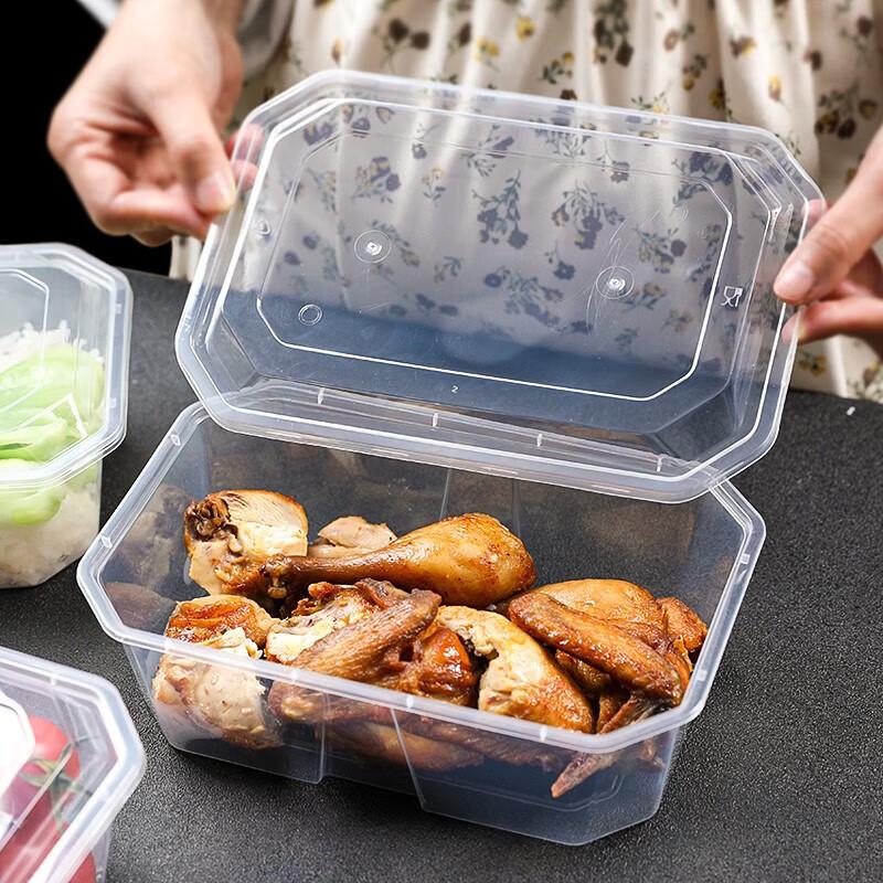 Rectangular Disposable Plastic Food Containers with Lids