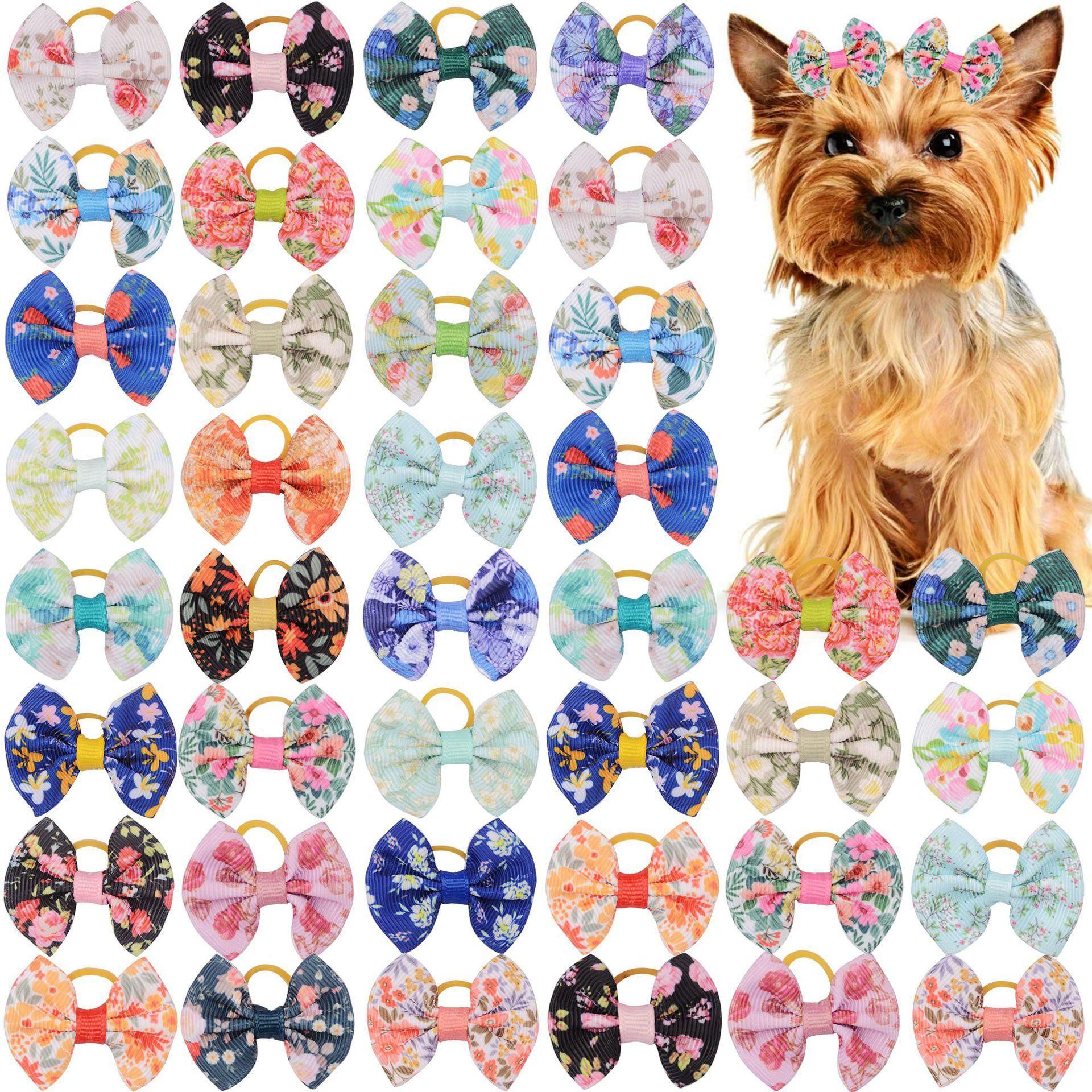 

50/100pcs Spring Small Dog Hair Bows Rubber Band Pet Dog Hair Accessories Hair Bows Pet Supplies Dog Accessories For Small Dogs 50pcs