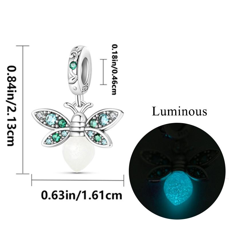 New Copper Charm Bead Charms Fireflies Stars Glowing Luminous Charm Bead Charms for Authentic Pendant Bracelets Do It Yourself Jewellery Gift