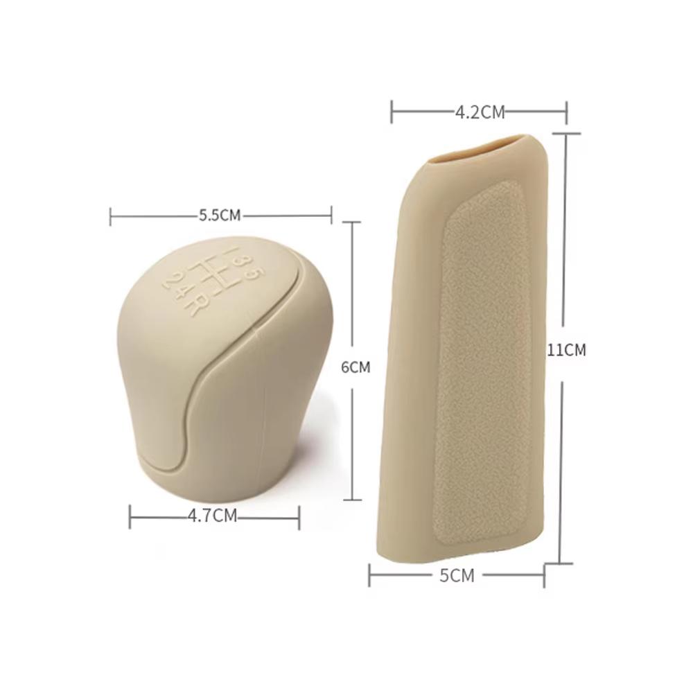 Car Gear Shift Knob Cover Handbrake Silicone Non Slip Grip Handle Case Automobiles Gear Shift Collars Car Interior Accessories