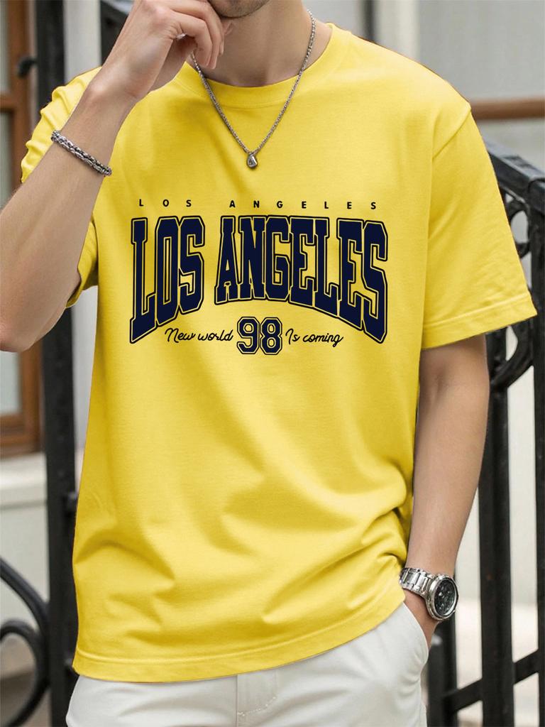 Famous City In The United States Print Men TShirt Trendy Casual Loose T Shirts Cotton Soft Streetwear Summer AllMatch Clothes