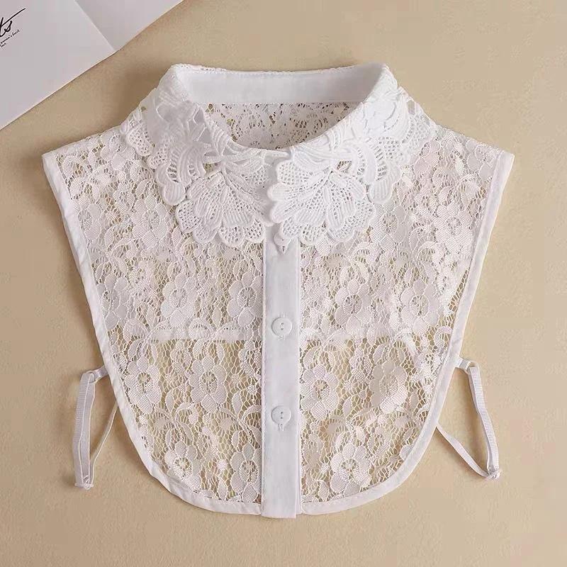 Fake Collar New Women Spring Autumn Versatile Sweaters Fashion Trend Lace Chiffon Popular Western Decorative