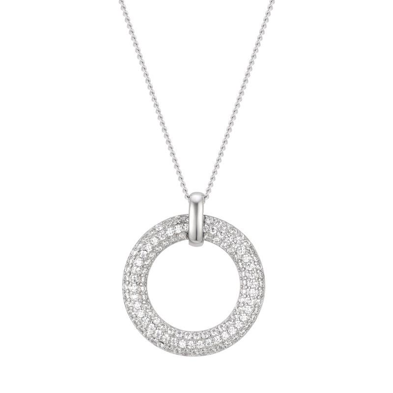 S925 Silver Women's Geometric Zircon Pendant Necklace