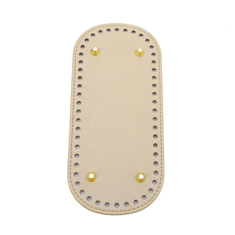 Creative Oval Shape DIY Hand Stitched Woven Bag Cushion Base with Holes Rivet Bottom Accessories