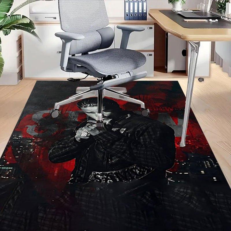 1pc Sons of Anarchy Themed Office Carpet Chair Mats - Durable Polyester Rug for Home Theater, Office, Dorm Room Decor - tA96