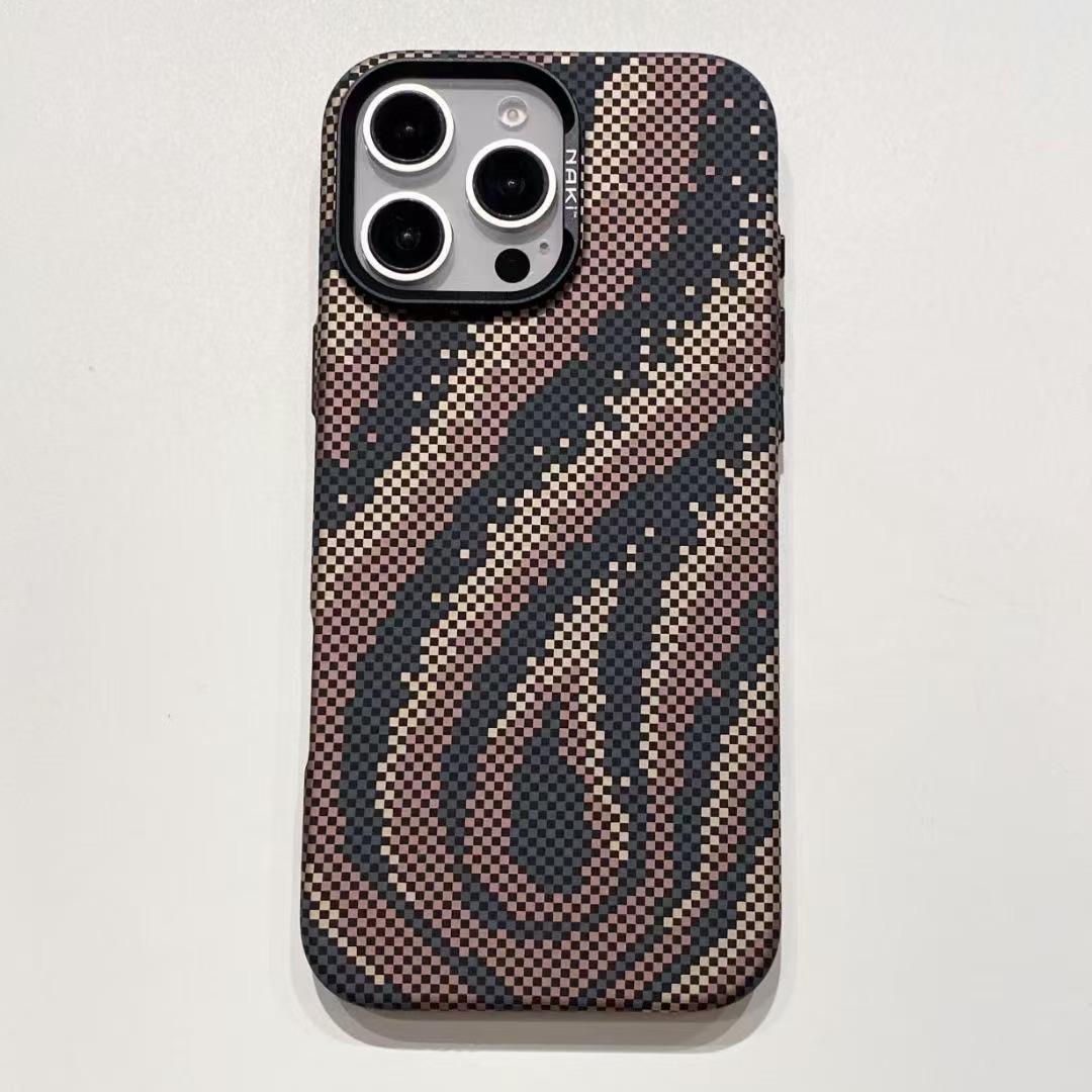 

Applicable To Apple 16proMax Magnetic Charging Mobile Phone Case Flame Carbon Fiber Pattern IPhone 15 Anti Fall Protection Case iPhone16