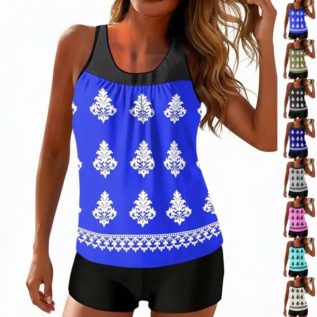 Women's Bohemian Print Split Swimsuit Sport Swimsuit