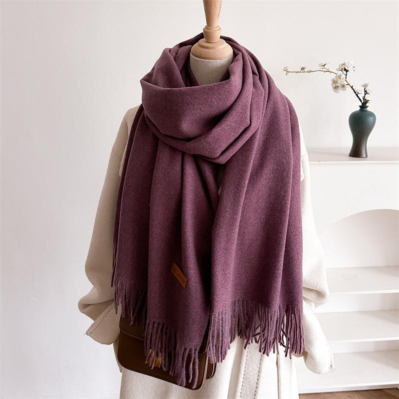 Autumn And Winter  Cashmere Scarf For Women, Solid Color Warm Shawl, Fashion Tassel Scarf, Versatile Scarf