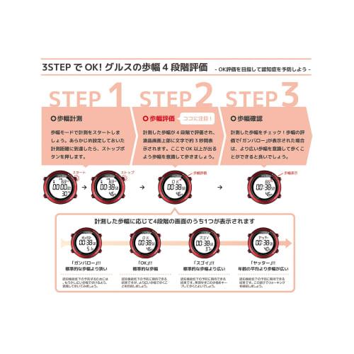 Gurus Wristwatch with Stride Measurement GRS001-02 Black