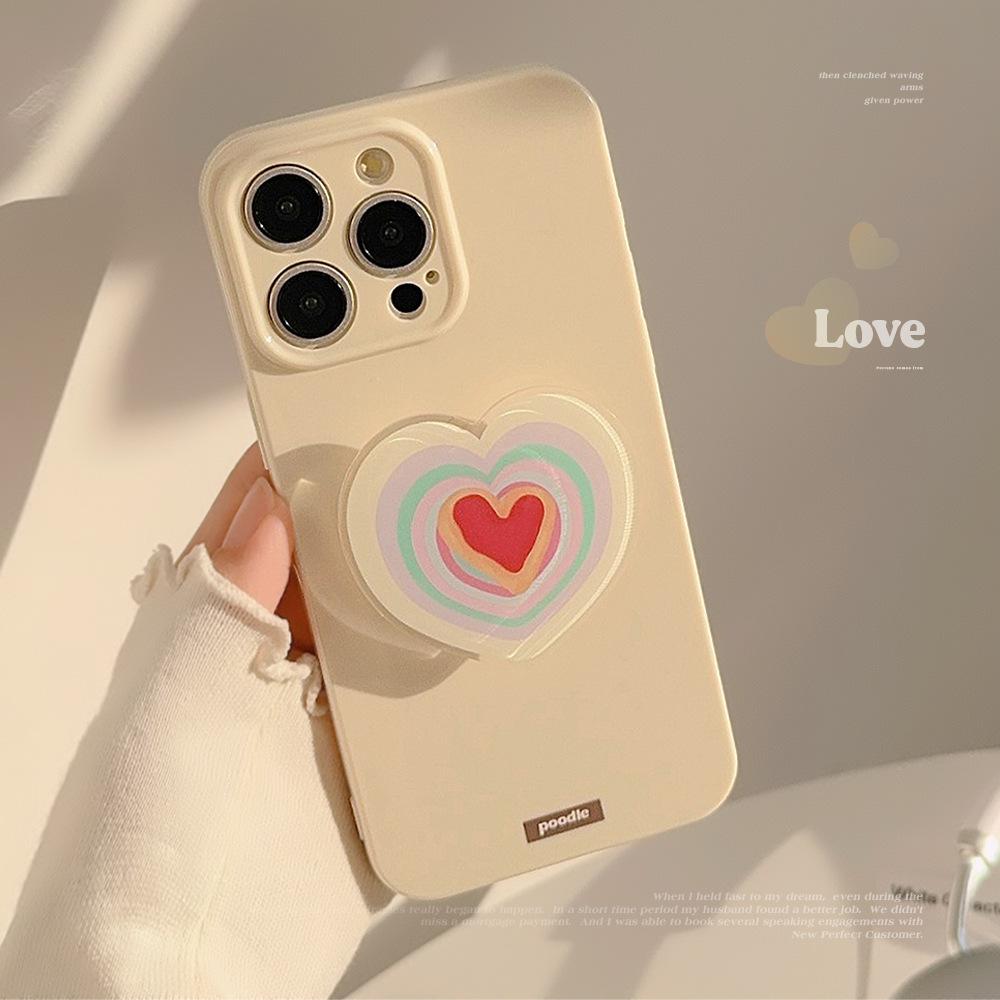 

Корейский Радужный Любовный Кронштейн IPhone13 Подходит для 14pro Max Чехол для IPhone 16 Полностью Включено 12 12pro