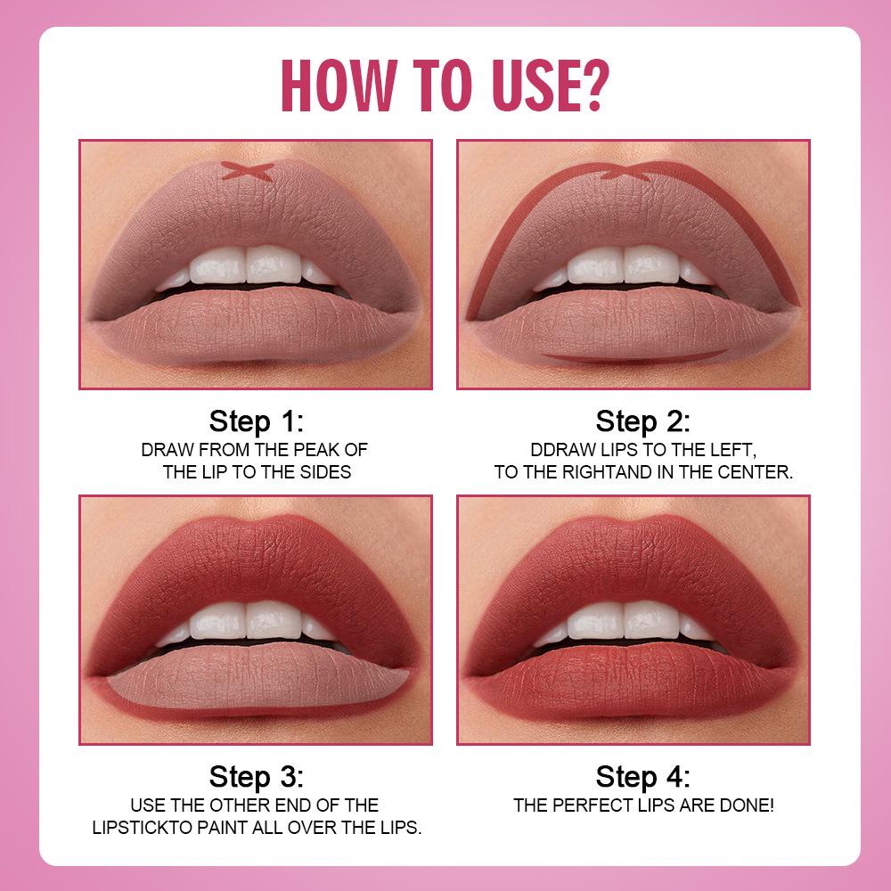 RAVE LADY Double-Ended Waterproof Matte Lipstick & Lip Liner Pen