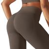 European and American Tight Seamless Knitted Hip Lift High Waist Belly Solid Color Yoga Pants Sports Running Fitness Nine-point Pants