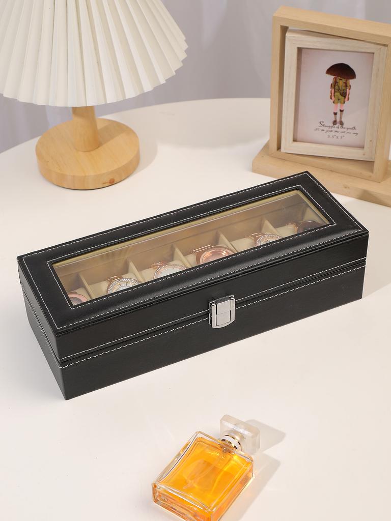 6 Slots Wrist Watch Box Watch Holder Storage Case Organizer PU Leather Watch Display Box regalos para hombre