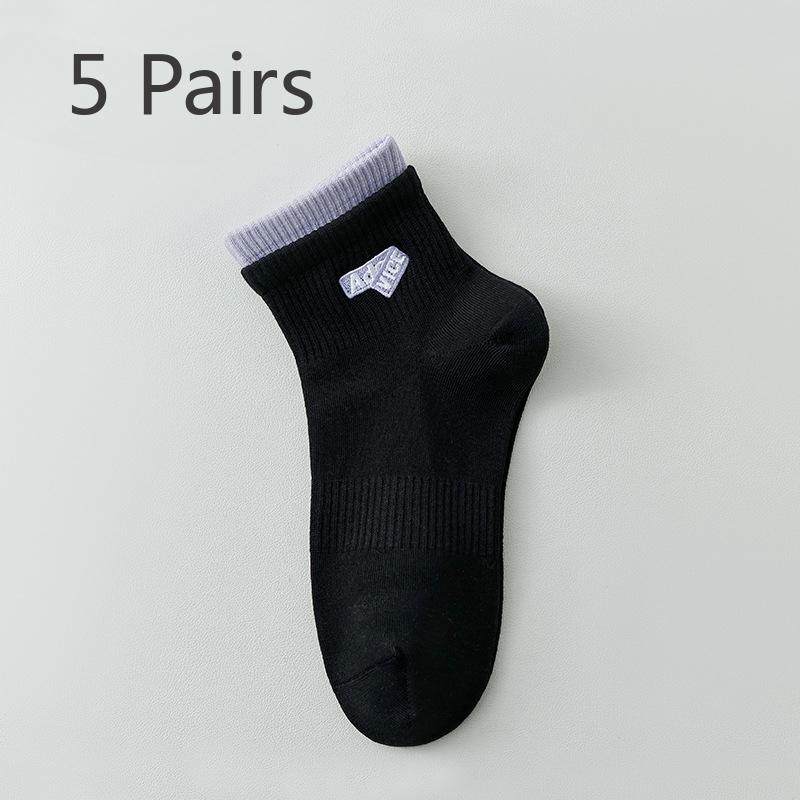 5 Pairs of Socks Women's Summer In The Simple High Value Tide Models Summer Cotton Socks Women's Short