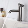 Gray Color Bathroom Sink Faucet Hot and Cold Crane Stainless Steel Basin Faucet White Sink Faucet Single Handle Water Tap