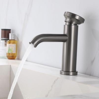 Gray Color Bathroom Sink Faucet Hot and Cold Crane Stainless Steel Basin Faucet White Sink Faucet Single Handle Water Tap