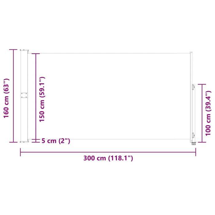 VidaXL Auvent latéral rétractable de patio 160x300 cm Rouge