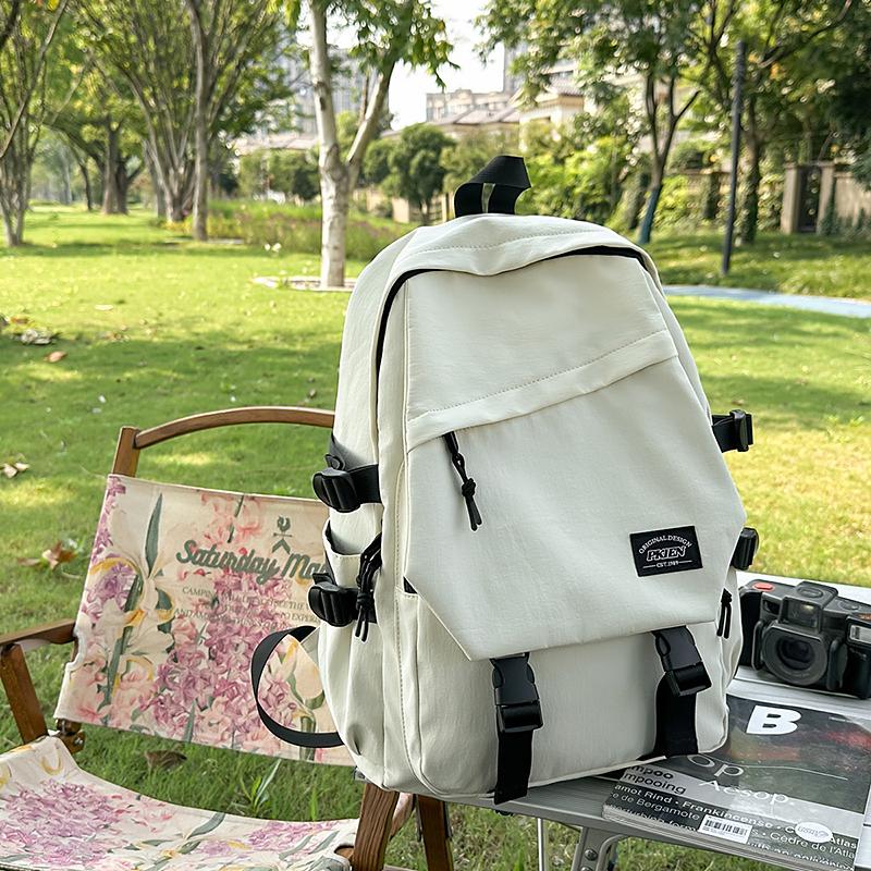 Junior High School Student Schoolbag Men's Solid Color Backpack Women's Travel Backpack