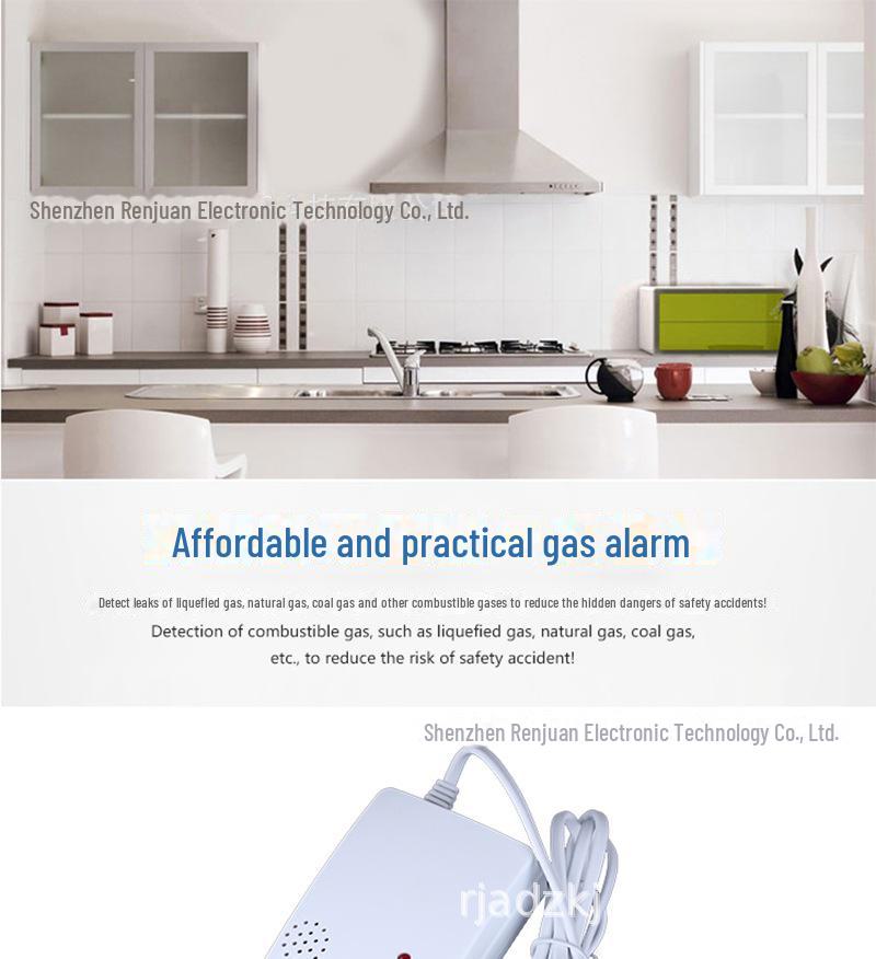 Detector de scurgeri de gaz natural de 220V, montat pe perete, pentru bucătării