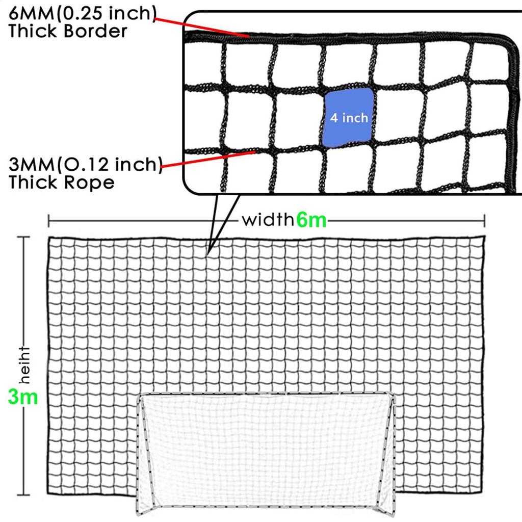 Portable Soccer Net Football Backstop Net Baseball Hitting Net Softball Barrier Net Volleyball Training Stop Net Equipment