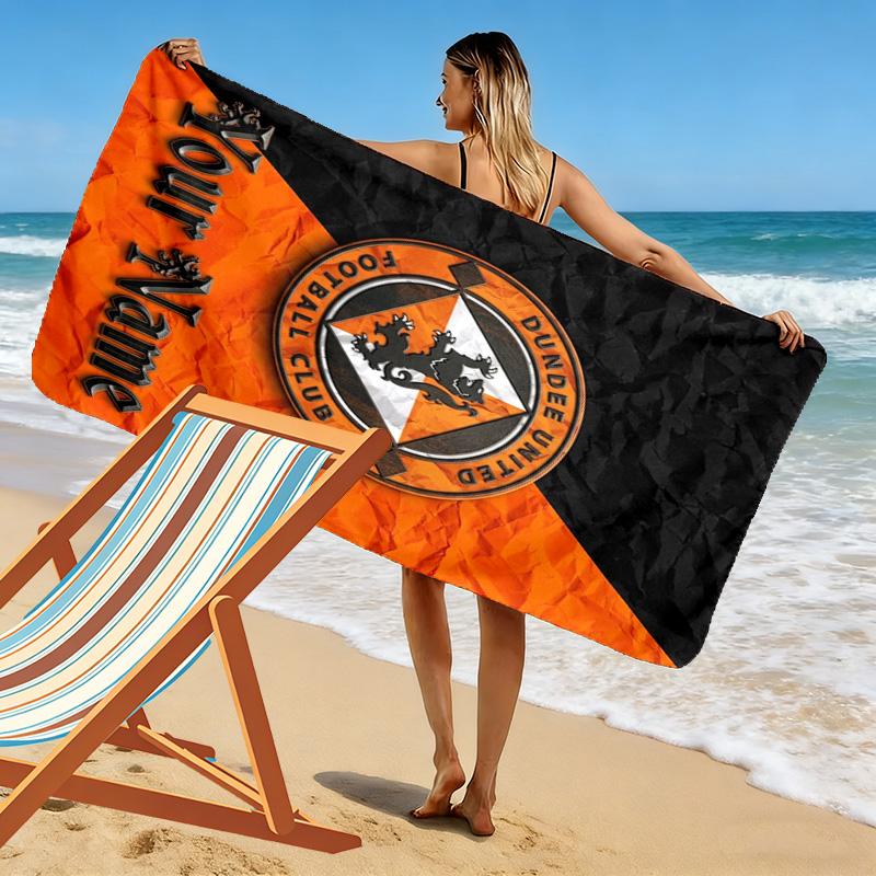 Name Custom Dundee United FC Print Beach Towel, Large Soft Quick Dry Towel for Beach Camping Swimming