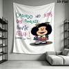 Mafalda Wall Tapestry Aesthetic Wall Hanging Printed Fabric Blanket Decorative Tapestries for Bedroom Living Room Home Decor