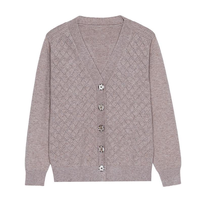 2025 Autumn/Winter Women's Elegant Short Knit Cardigan - Loose Casual Shawl Sweater