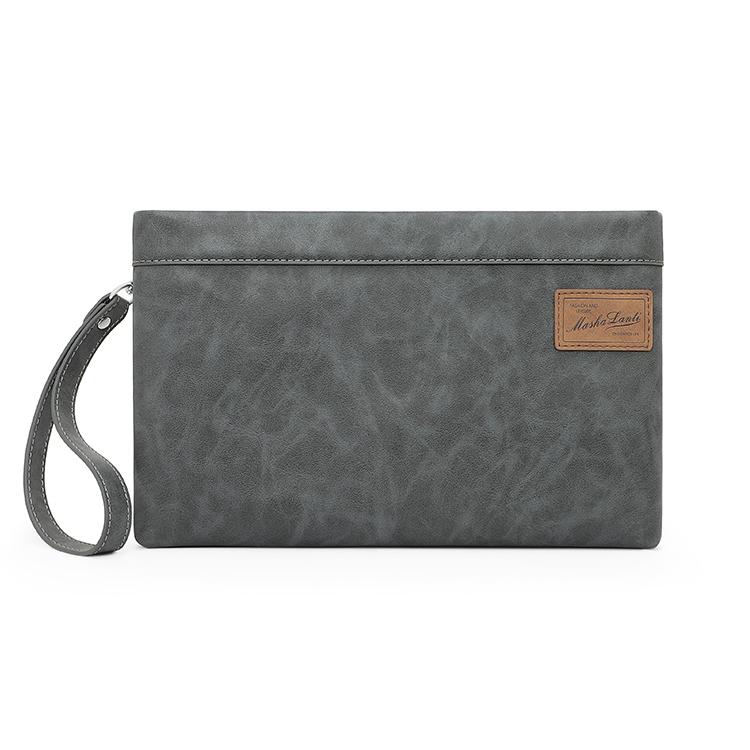 

New MashaLanti Synthetic Leather Shoulder Bag, Handle Bag, Clutch Regular Men s Smoke Gray M213309E30110O 27.7*2.0*17.0CM