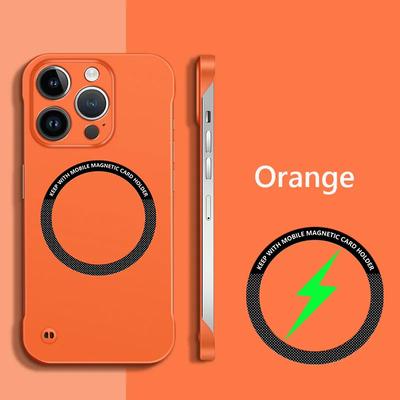 Frameless Magnetic For Magsafe Slim Case For iPhone 14 13 12 15 Pro Plus Max X XS Max XR Wireless Charging Hard Back Cover