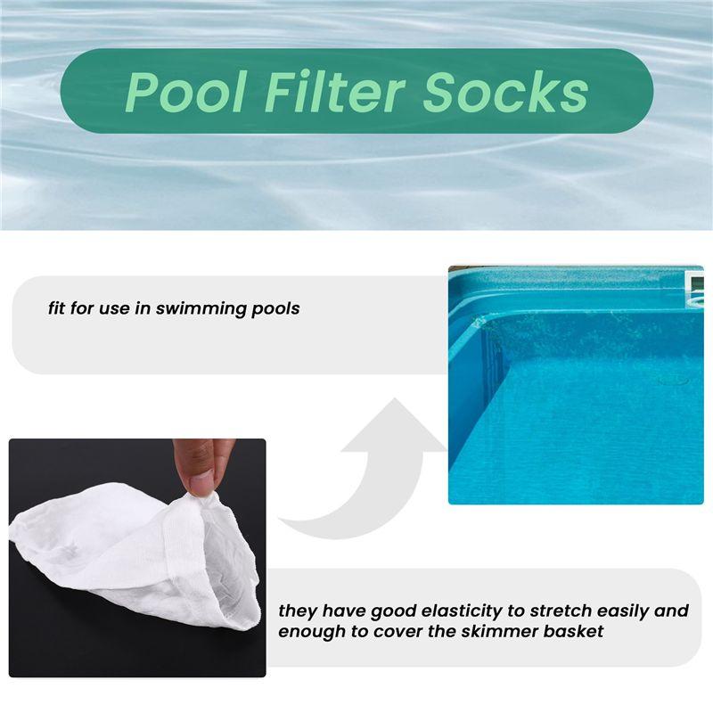 M-Modern-10Pcs Pool Skimmer Socks Skimmer Basket Filter Pool Filter Saver Socks, Swimming Pool Skimmer Socks For Filtering Leave