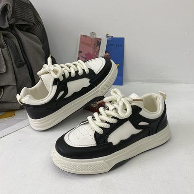 Splicing Color Board Schuhe Kinder Herbst Neue Ins Trendy Dickbesohlte Vielseitige Student Weiße Schuhe