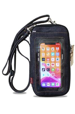 Cinto de Cintura para Smartphone NeedNetwork Denim com Bolso RFID para Passaporte Celular Grande Pequenos Itens Transversal para Adultos