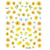 Cyan Sea Fresh Sunflower Embossed Nail Art Stickers - Colorful Flower Decals