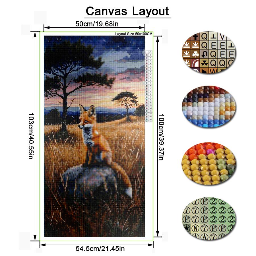 Diy Diamond Mosaic Reed Fox Large Size Diamonds Painting Animals Full Drill Rhinestone Embroidery Jewelry Cross Stitch Kits Wall Decor